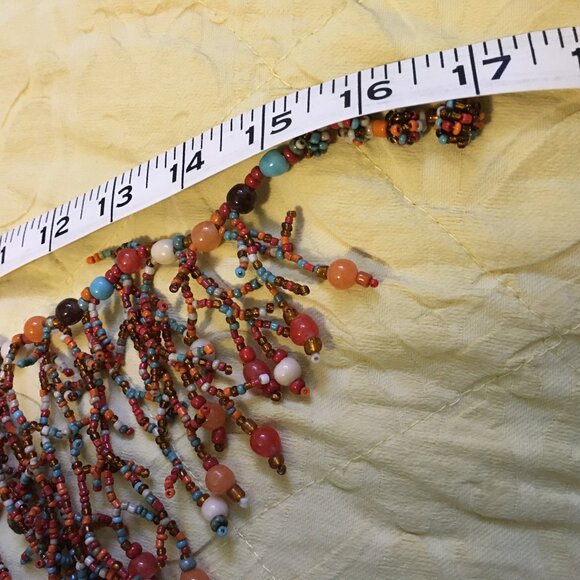 Coral Reef Inspired Beadwork Necklace Made in Italy - Picture 7 of 10